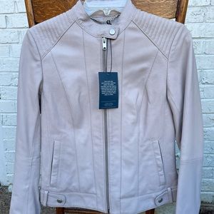 Cole Haan beige leather jacket, XS, never worn